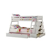 White jason twin/full bunk bed w/storage ladder & trundle by Acme additional picture 4