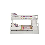 White jason twin/full bunk bed w/storage ladder & trundle by Acme additional picture 5