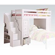 White loft bed & bookcase ladder by Acme additional picture 2