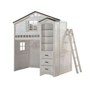 Weathered white & washed gray loft bed (twin size) by Acme additional picture 2