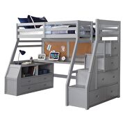 Gray loft bed & storage ladder by Acme additional picture 2