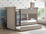 Beige fabric twin/twin bunk bed & trundle by Acme additional picture 2