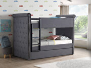 Gray fabric twin/twin bunk bed & trundle additional photo 2 of 1
