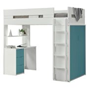 White & teal loft bed by Acme additional picture 2