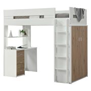 White & oak loft bed by Acme additional picture 2