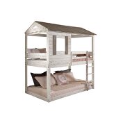 Rustic white twin/twin bunk bed additional photo 2 of 2