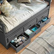 Gray finish stylishly crafted wood frame captain bed by Acme additional picture 2