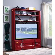 Red finish bookshelf & ladder by Acme additional picture 2