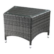 Gray fabric & gray wicker 3pc patio bistro set by Acme additional picture 7