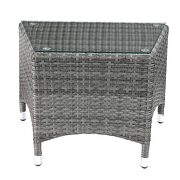 Gray fabric & gray wicker 3pc patio bistro set by Acme additional picture 8
