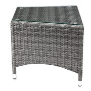 Gray fabric & gray wicker 3pc patio bistro set by Acme additional picture 9