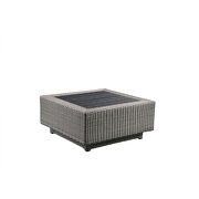 Beige fabric & gray wicker patio sectional & cocktail table by Acme additional picture 7