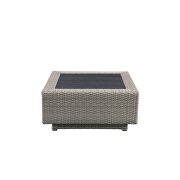 Beige fabric & gray wicker patio sectional & cocktail table by Acme additional picture 8