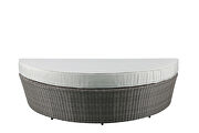 Beige fabric & gray wicker patio canopy sofa & ottoman by Acme additional picture 11