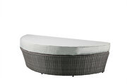 Beige fabric & gray wicker patio canopy sofa & ottoman by Acme additional picture 12