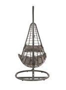 Gray fabric & charcoal wicker durable structure patio swing chair by Acme additional picture 3