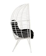 Black fabric & white wicker patio lounge chair by Acme additional picture 5
