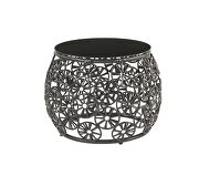 Charcoal fabric and black wicker frame with metal base patio lounge chair additional photo 5 of 5
