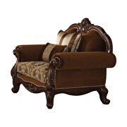 Fabric & cherry oak sofa in traditional style additional photo 3 of 2