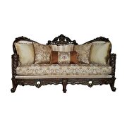 Fabric & dark walnut sofa in classical style by Acme additional picture 2