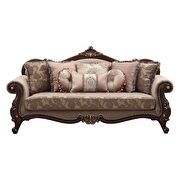 Velvet & walnut sofa by Acme additional picture 2