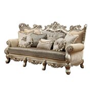 Champagne plush fabric wingback style sofa by Acme additional picture 2