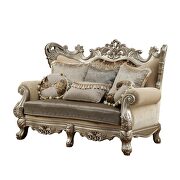 Champagne plush fabric wingback style sofa by Acme additional picture 5