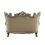 Champagne plush fabric wingback style loveseat by Acme additional picture 4