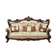 Fabric & walnut sofa in traditional style additional photo 3 of 6