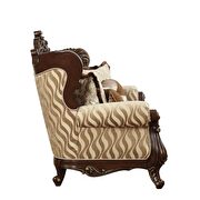 Fabric & walnut loveseat additional photo 3 of 3