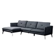 Gray fabric & pu sectional sofa additional photo 2 of 4