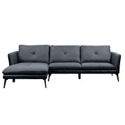 Gray fabric & pu sectional sofa additional photo 3 of 4
