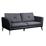 Gray fabric & pu sofa in minimalist style additional photo 2 of 4