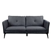 Gray fabric & pu sofa in minimalist style additional photo 3 of 4