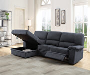 Dark gray fabric upholstery reclining sectional sofa w/storage by Acme additional picture 2