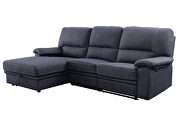 Dark gray fabric upholstery reclining sectional sofa w/storage by Acme additional picture 3