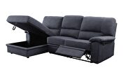 Dark gray fabric upholstery reclining sectional sofa w/storage by Acme additional picture 4