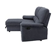 Dark gray fabric upholstery reclining sectional sofa w/storage by Acme additional picture 8
