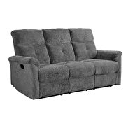 Gray chenille motion sofa additional photo 2 of 6
