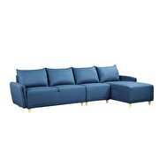 Blue fabric sectional sofa additional photo 2 of 6