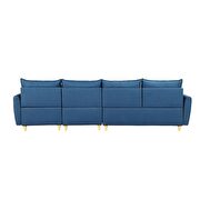 Blue fabric sectional sofa additional photo 3 of 6