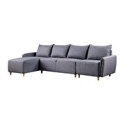 Gray fabric sectional sofa by Acme additional picture 2