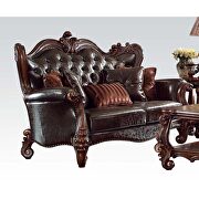 2-tone dark brown pu & cherry oak classic sofa by Acme additional picture 2