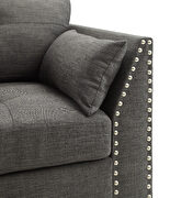 Light charcoal linen sofa additional photo 2 of 6