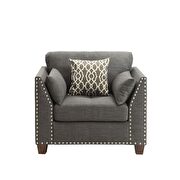 Light charcoal linen chair by Acme additional picture 2