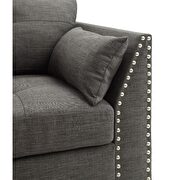 Light charcoal linen loveseat by Acme additional picture 5