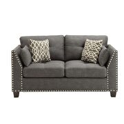 Light charcoal linen loveseat by Acme additional picture 6