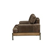 Oak & distress chocolate top grain leather chair by Acme additional picture 4