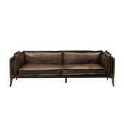 Distress chocolate top grain leather sofa by Acme additional picture 4