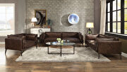 Distress chocolate top grain leather sofa by Acme additional picture 7